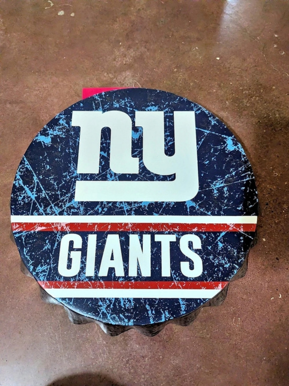 FOCO New York Giants Bottle Cap Wall Sign Blue & Black